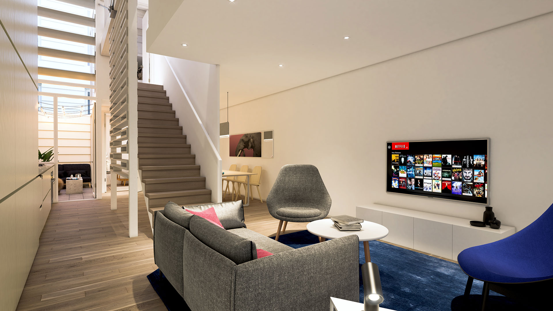 Turner's Dairy Townhouse Project - Unit 7 Living Room Render