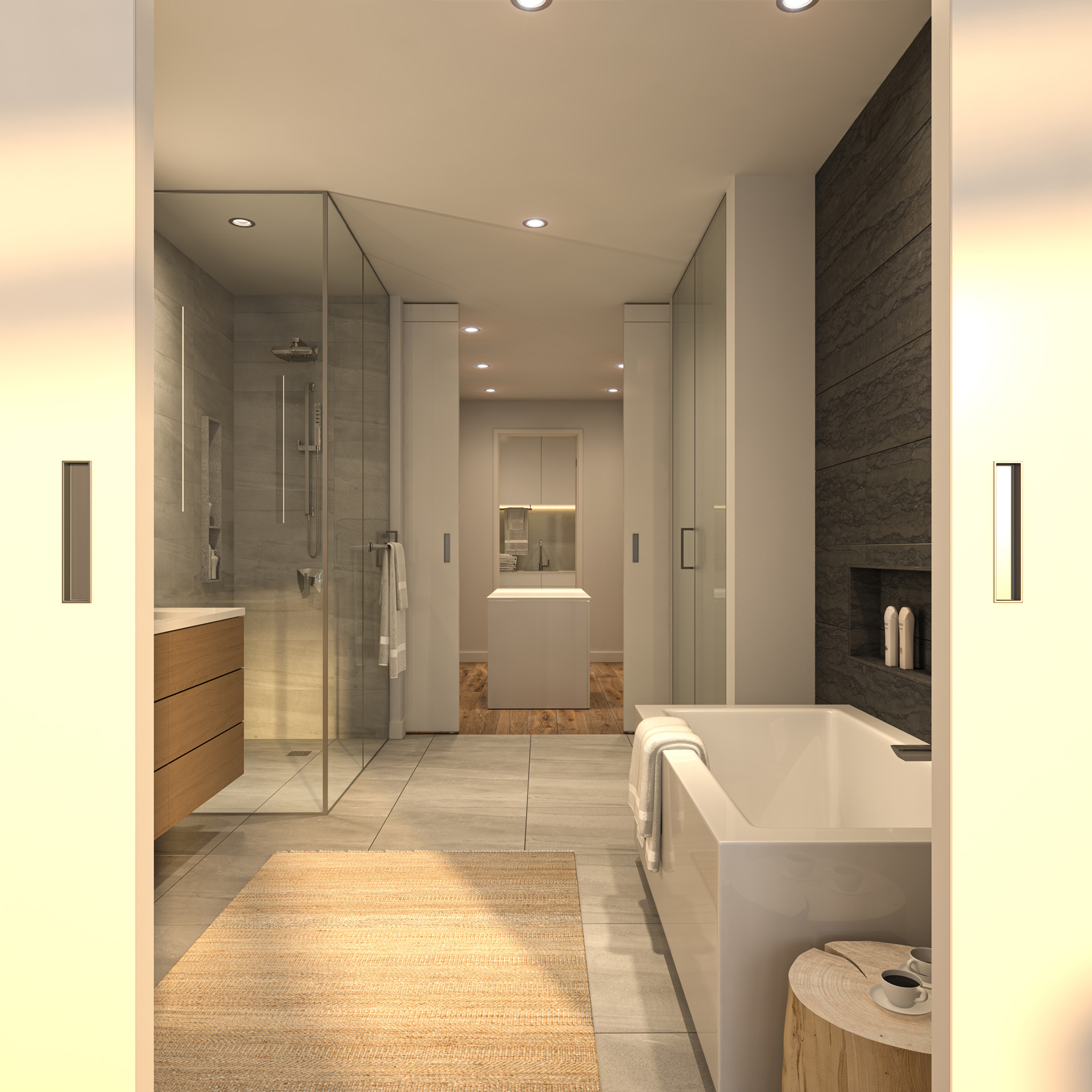 Bathroom Rendering from Pacific Point Unit A Penthouse